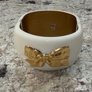Lisi Lerch Bangle Elegant White and Gold Bow Breaclet Coquette